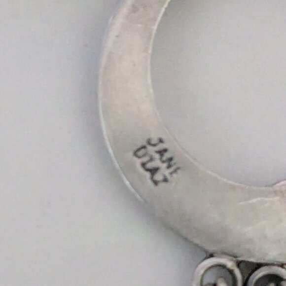 JANE DIAZ Dancing Paillette 925 Silver Circular Dangle Disc Pierced Earrings - Picture 5 of 9